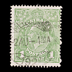 9611: Australia SG82 1d Sage green 1924 Sc#62 Mi56X Used C£11, view 2