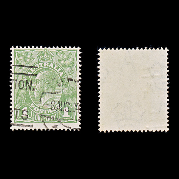 9612: Australia SG82 1d Sage green 1924 Sc#62 Mi56X Used C£11