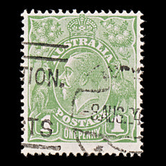 9612: Australia SG82 1d Sage green 1924 Sc#62 Mi56X Used C£11, view 2