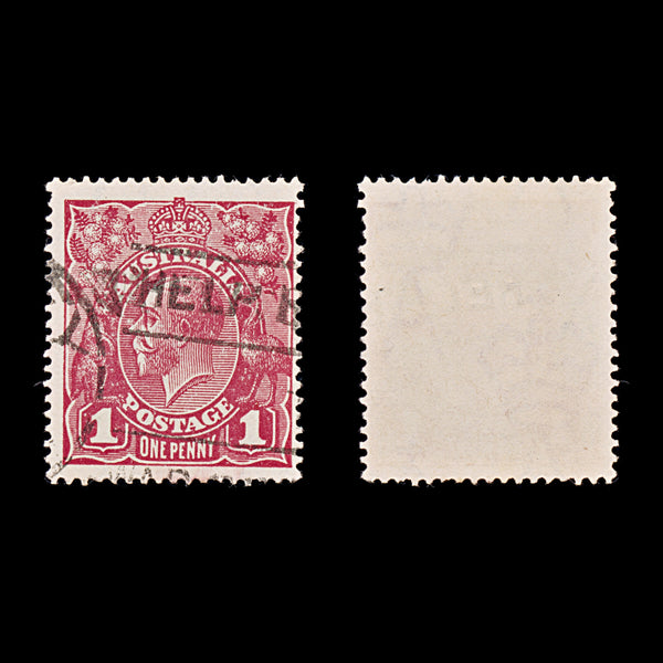 9613: Australia SG50 1d Carmine 1919 Mi55Xb Used C£18