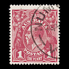 9615: Australia SG50 1d Carmine 1919 Mi55Xb Used C£18, view 2