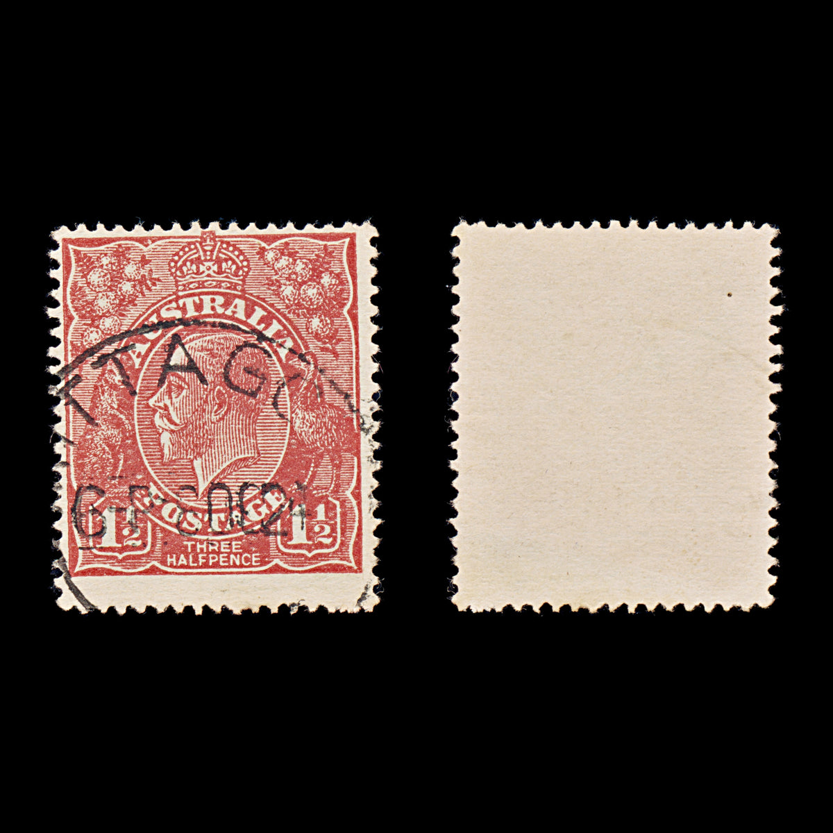 9616: Australia SG84 1½d Scarlet 1924 Sc#65 Mi68 Used C£12