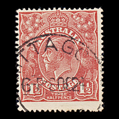 9616: Australia SG84 1½d Scarlet 1924 Sc#65 Mi68 Used C£12, view 2