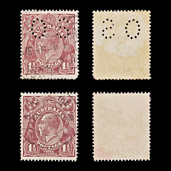 9618: Australia SGO69B "O S" & Deep Red Brown 1922 Used C£130