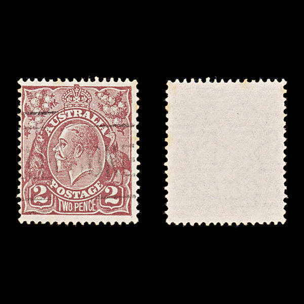 9619: Australia SG98 2d Red Brown 1928 Sc#70 Mi73XC Used C£10