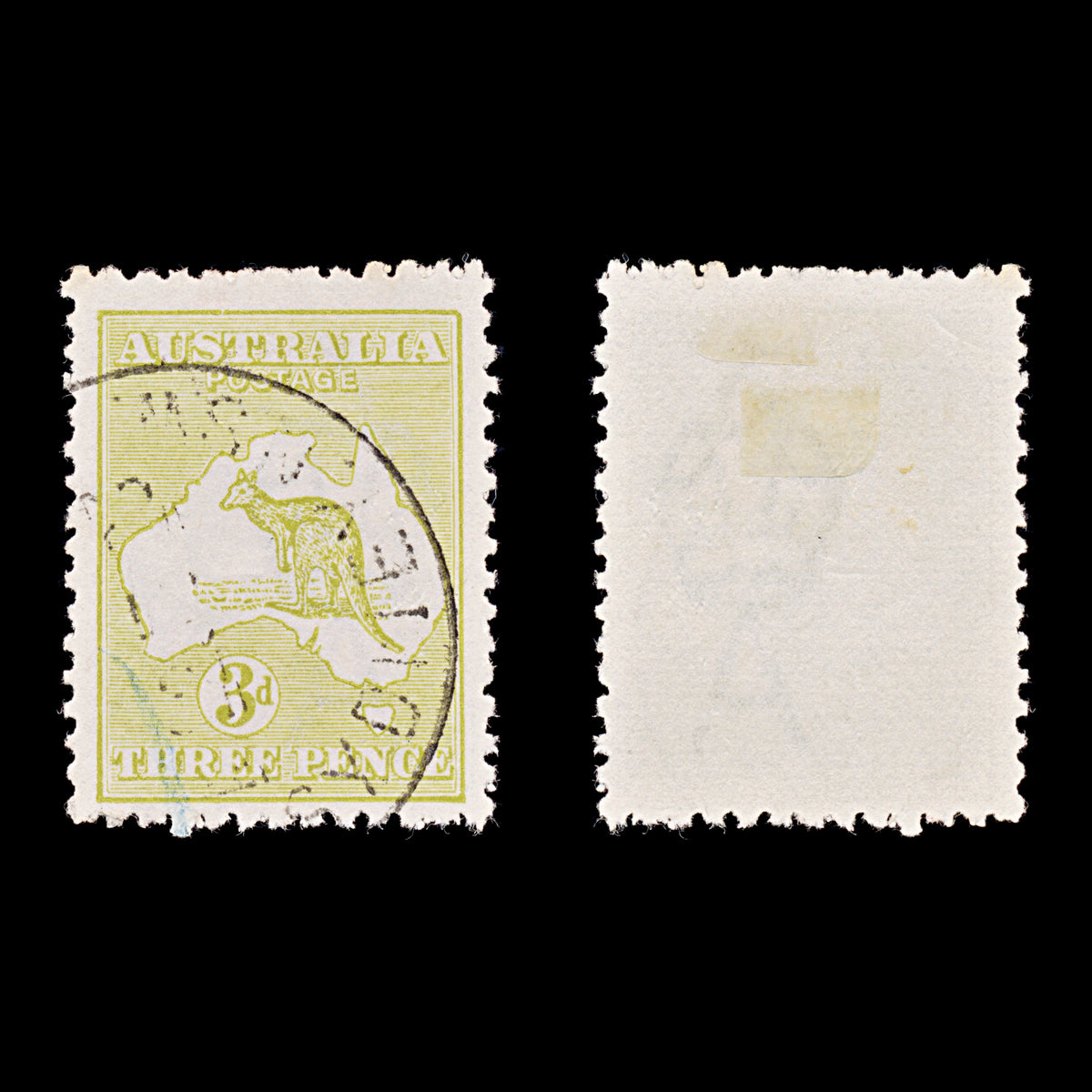 9622: Australia SG5e 3d Olive 1913 Sc#5a Mi8IIX Used C£100