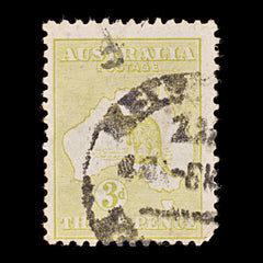 9624: Australia SG5 3d Yellow olive 1913 Sc#5 Mi8IX Used C£11, view 2