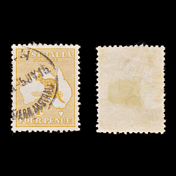 9626: Australia SG6 4d Orange 1913 Sc#6 Mi9IIXa Used C£26