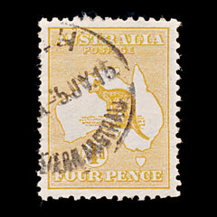 9626: Australia SG6 4d Orange 1913 Sc#6 Mi9IIXa Used C£26, view 2