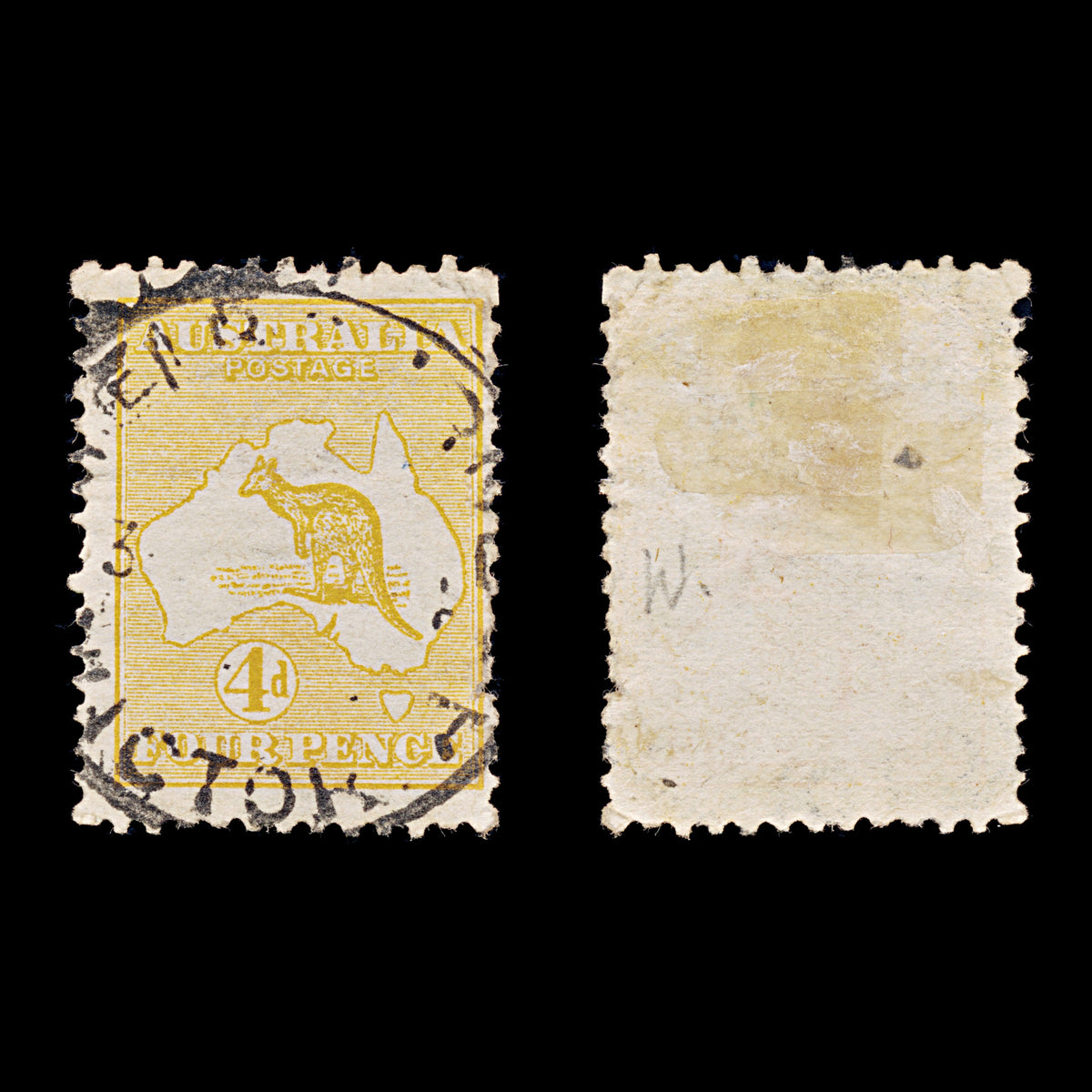 9627: Australia SG6a 4d Orange yellow 1913 Mi9IIXb Used C£85