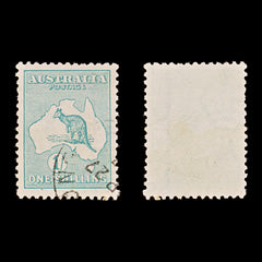 9634: Australia SG28 1s Blue green 1915 Sc#42 Mi25IIX Used C£38, view 1