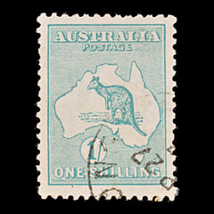 9634: Australia SG28 1s Blue green 1915 Sc#42 Mi25IIX Used C£38, view 2