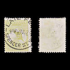 9640: Australia SG37d 3d Yellow olive 1915 Sc#47a Mi43XII Used C£55, view 1