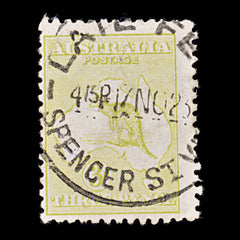 9640: Australia SG37d 3d Yellow olive 1915 Sc#47a Mi43XII Used C£55, view 2