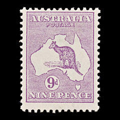 9643: Australia SG39b 9d Violet Die IIB 1919 Sc#50 Mi46XIII Mint MLH C£75, view 2