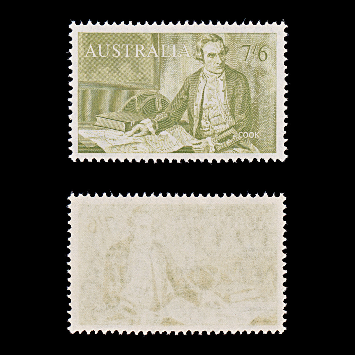 9645: Australia SG357 7s6d Olive green 1964 Sc#376 Mi333 Mint MNH C£17