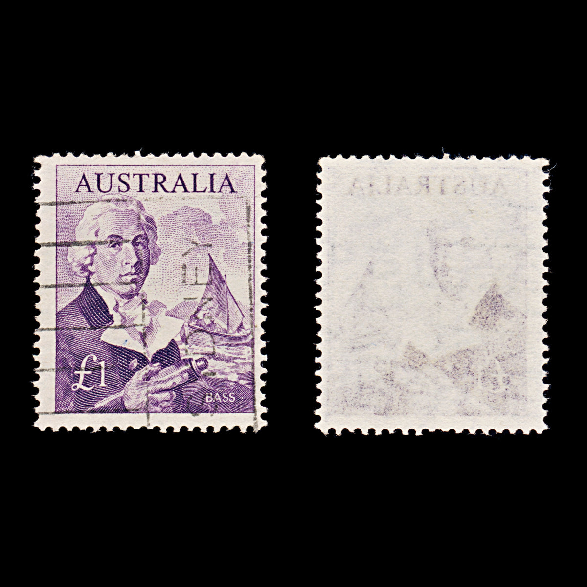 9647: Australia SG359 £1 Purple 1964 Sc#378 Mi335a Used C£16
