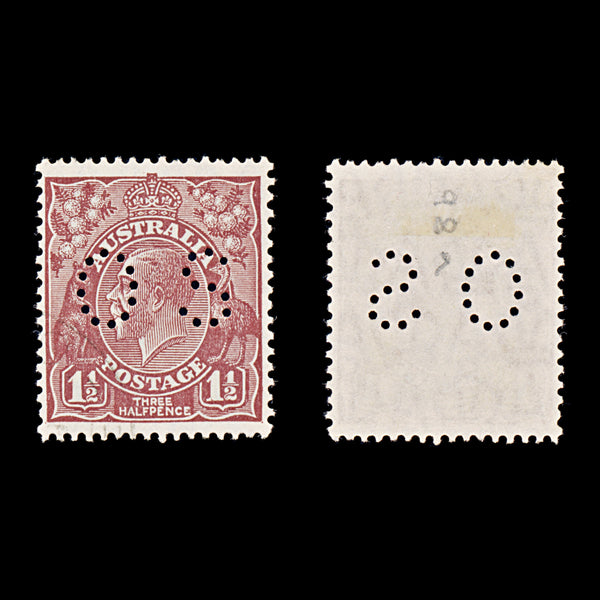 9648: Australia SGO102 1½d Red Brown 1930 Sc#OB69 Used C£45