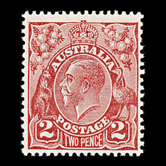 9649: Australia SG99 2d Scarlet 1930 Sc#71b Mi74XCI Mint MH C£24, view 2