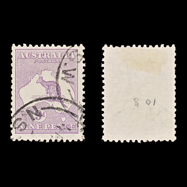 9655: Australia SG108 9d Violet 1929 Sc#97 Mi83 Used C£29