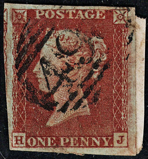 3685 GB 1d Red 1852. SG8 Sc3 Mi3. Spec BS28 Plate 63. 