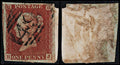 3685 GB 1d Red 1852. SG8 Sc3 Mi3. Spec BS28 Plate 63. "HJ". 4 Margins. c£30