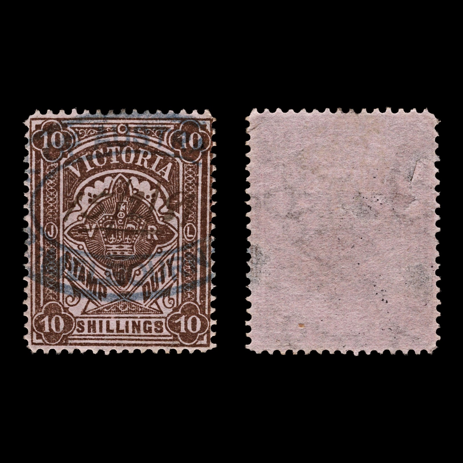 4235 Victoria SG261 10s Brown on Pink. Stamp Duty. 1884. Sc# AR45 Mi ST25 Fine Used. C£130