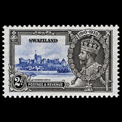 4250 Eswatini (Swaziland) SG22 2d Grey & Ultramarine. Flaw Dot Next To Turret. 1935. Sc#21 Mi21 MM Mint. C£140, view 2