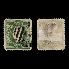 4265 Portugal SG84 50 Reis Green. P12½. 1871. Sc#42 Mi39xB Minor Perf Faults. C£50, view 1