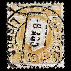 4266 - SG150 80 Reis Orange-Yellow. Enammel Paper. 1871. Sc#44e Mi40ybB Fine Used. C£25, view 2