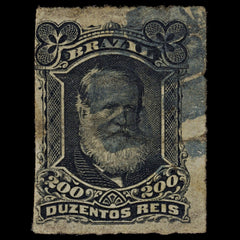 4366 Brazil SG62 200 Reis Black. 1877. Sc#73 Mi43 Good Used. C£19, view 2