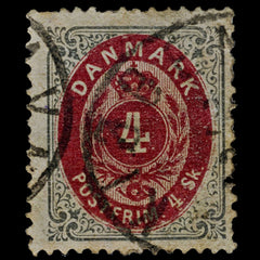 4451 Denmark SG44 4Sk Grey & Red. 1870. Sc#18 Mi18IA Good Used. C£20, view 3