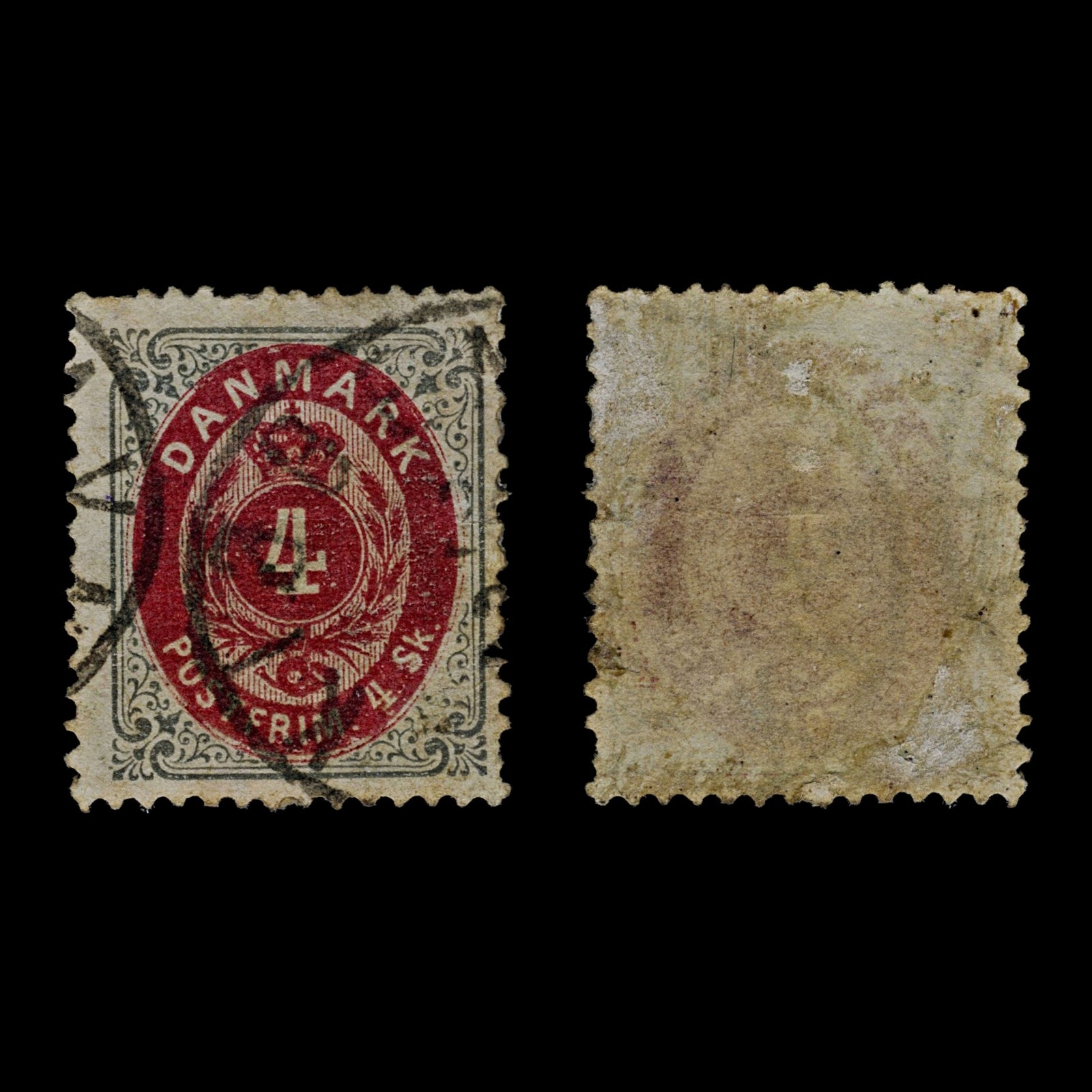 4451 Denmark SG44 4Sk Grey & Red. 1870. Sc#18 Mi18IA Good Used. C£20