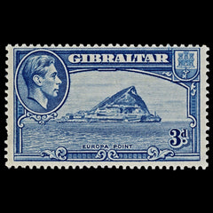 4490 Gibraltar SG125 3d Light Blue. P13½. 1938. Sc#111b Mi111C LMM Mint. C£45, view 3