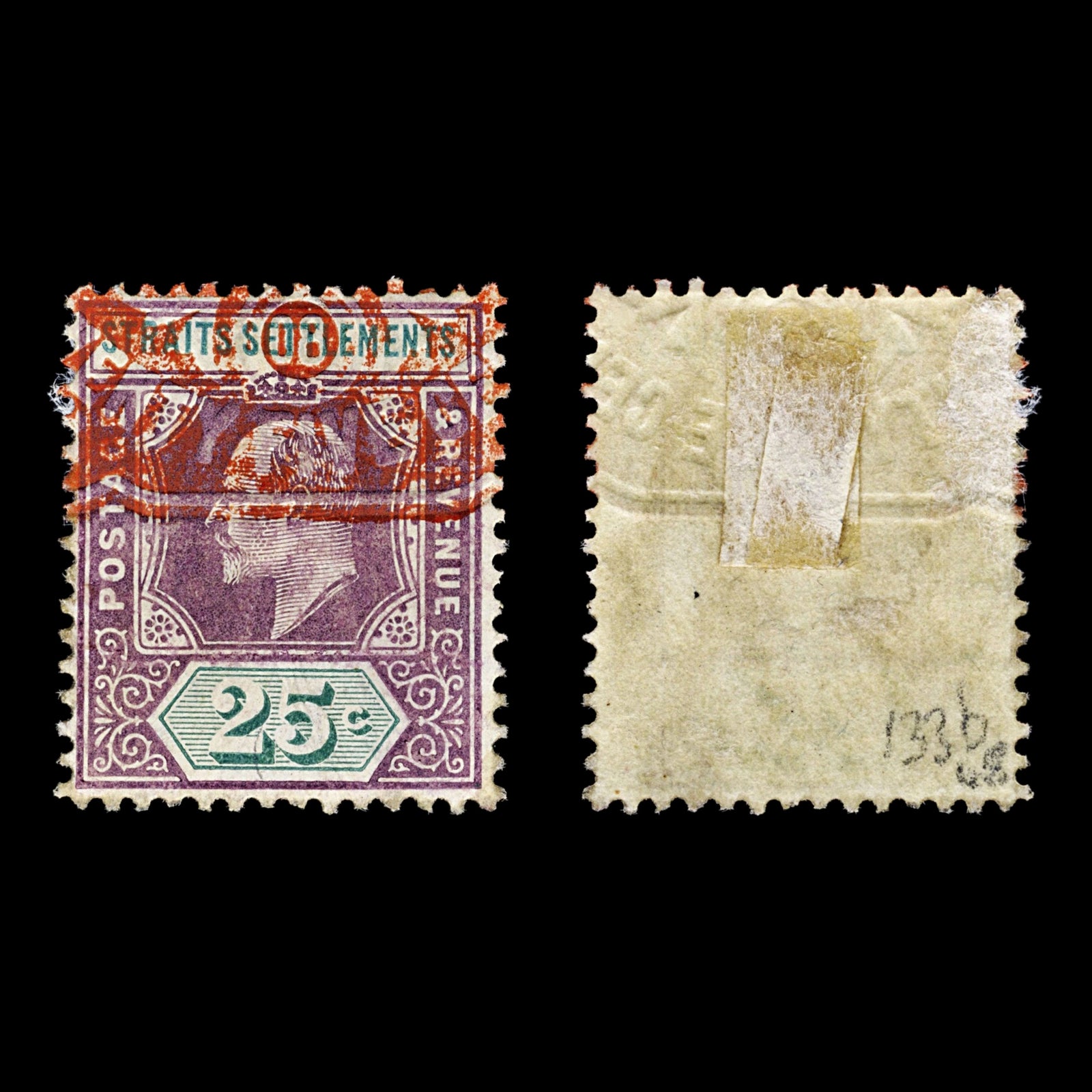 4708 Straits Settlements SG133b 25c Purple & Green. 1905. Sc#117 Mi102 Used. C£48