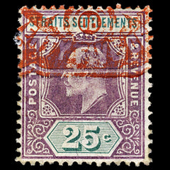 4708 Straits Settlements SG133b 25c Purple & Green. 1905. Sc#117 Mi102 Used. C£48, view 3