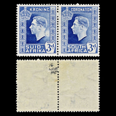 4734 South Africa SG74 3d Ultramarine. Large White Patch. 1937. Sc#77 Mi115-116 MM Mint. C£140, view 1