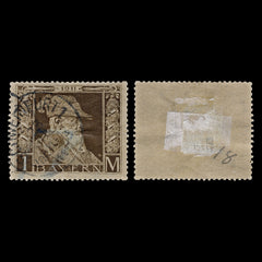 4740 Bavaria SG148 1M Brown on Grey-Brown. 1911. Sc#86 Mi86I Used. C£65, view 1