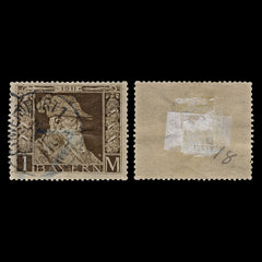 4740 Bavaria SG148 1M Brown on Grey-Brown. 1911. Sc#86 Mi86I Used. C£65, view 2