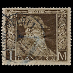 4740 Bavaria SG148 1M Brown on Grey-Brown. 1911. Sc#86 Mi86I Used. C£65, view 3
