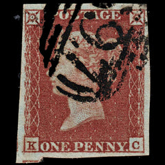 3668 GB 1d Red 1850. SG8 Sc3 Mi3. Spec BS32 Plate 102. "KC". 4 Margins. c£35, view 2