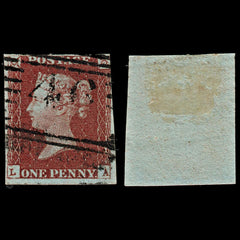 3670 GB 1d Red 1848. SG8 Sc3 Mi3. Spec BS29 Plate 85. "LA". 3½ Margins. c£30, view 1