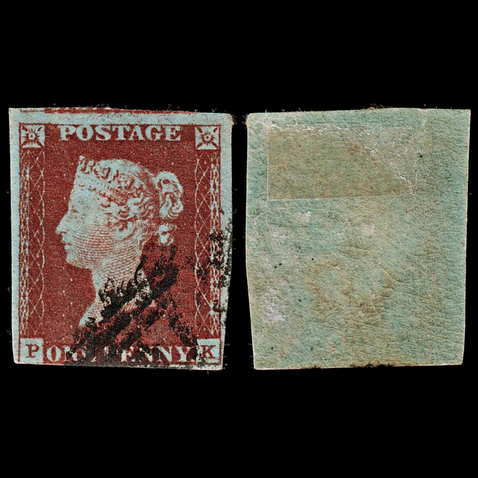 3673 GB 1d Red 1842. SG8 Sc3 Mi3. Spec BS16 Plate 27. "PK". 3½ Margins. c£60