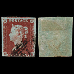 3673 GB 1d Red 1842. SG8 Sc3 Mi3. Spec BS16 Plate 27. "PK". 3½ Margins. c£60, view 1
