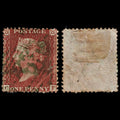 3676 GB 1d Rose-Red 1857. SG38. Spec C10. Extremely Rare Green Cancel. Good. c£1200