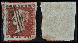 3694 GB 1d Red 1851. SG8 Sc3 Mi3. Spec BS32. Plate 107. 