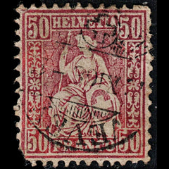 3710 SWITZERLAND 50ct Lilac 1867. SG67 Sc59 Mi35 Average. c£60, view 2
