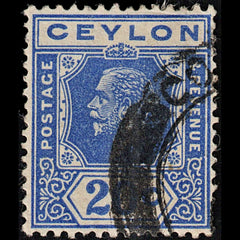 3718 CEYLON 20c Bright blue 1922. SG350 Sc237a. Die I. Fine. c£6, view 2