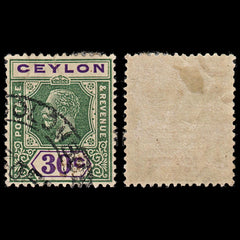 3720 CEYLON 30c Green,Violet 1922. SG352 Sc239 Mi199 Good. c£7, view 1