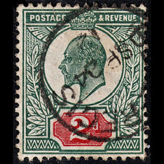 3754 GB 2d Red,Deep dull green 1911. SG290 Sc130b Mi106IIIau. Spec M13c. Tablet Frame Break. Fine. c£250, view 2